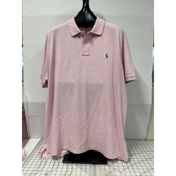 Ralph Lauren Men's Classic Short Sleeve Polo Shirt Pink XL Embroidered - Picture 3 of 10